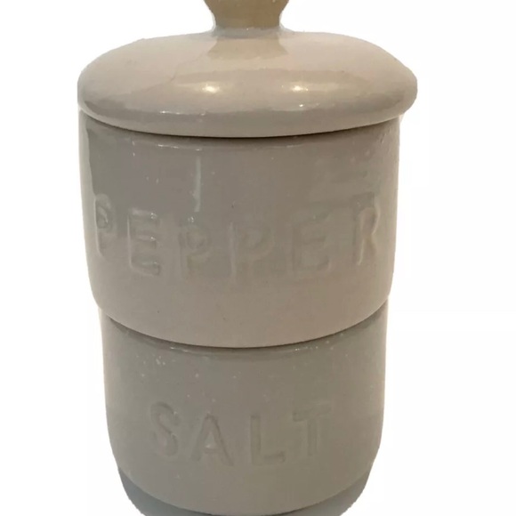 Creative Co Op Other - Creative Co Op  Salt and Pepper Pots Stacking Stoneware